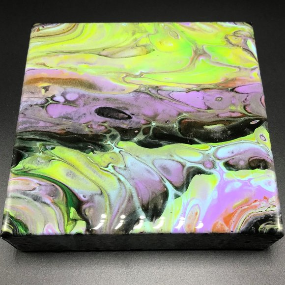 NWOT Fluid Art Abstract Painting, Acrylic Pour - Picture 5 of 15